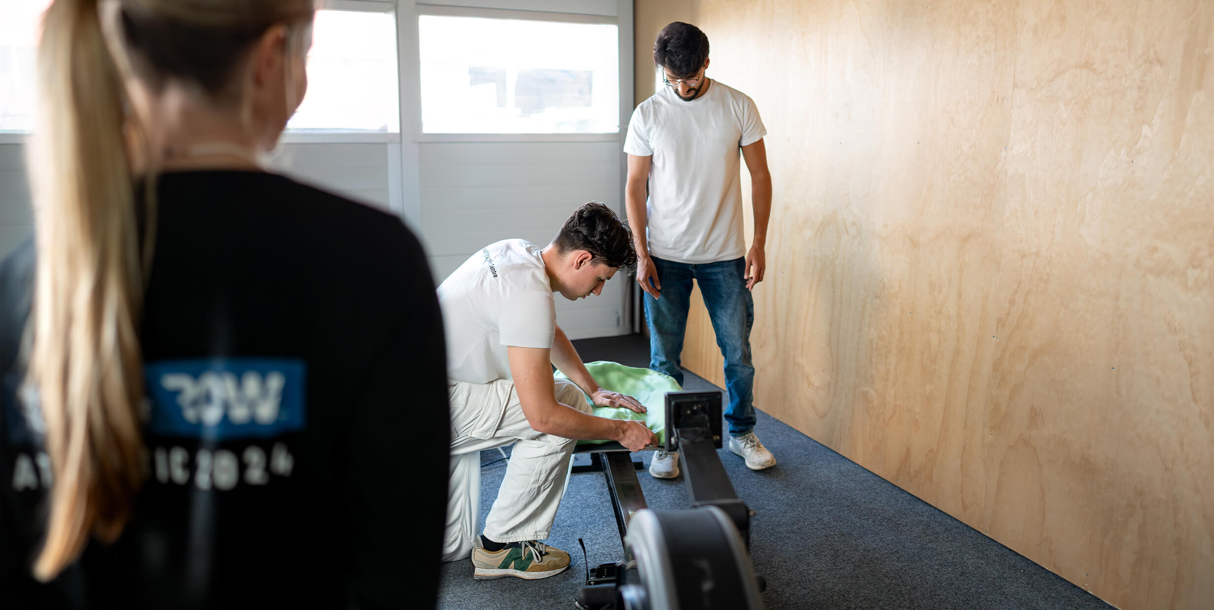 Two man working on a medical device