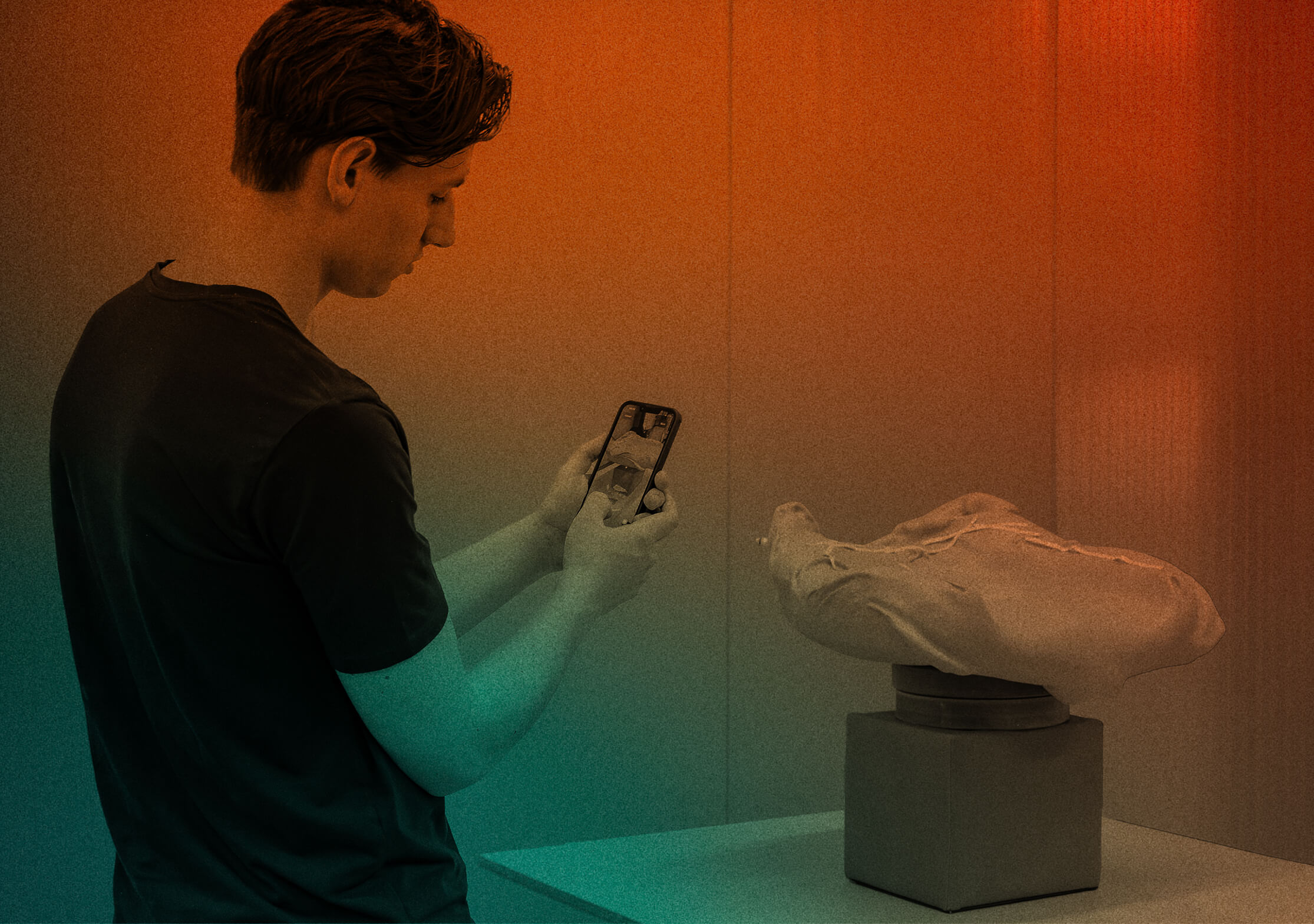 Man making a photo of a seating project